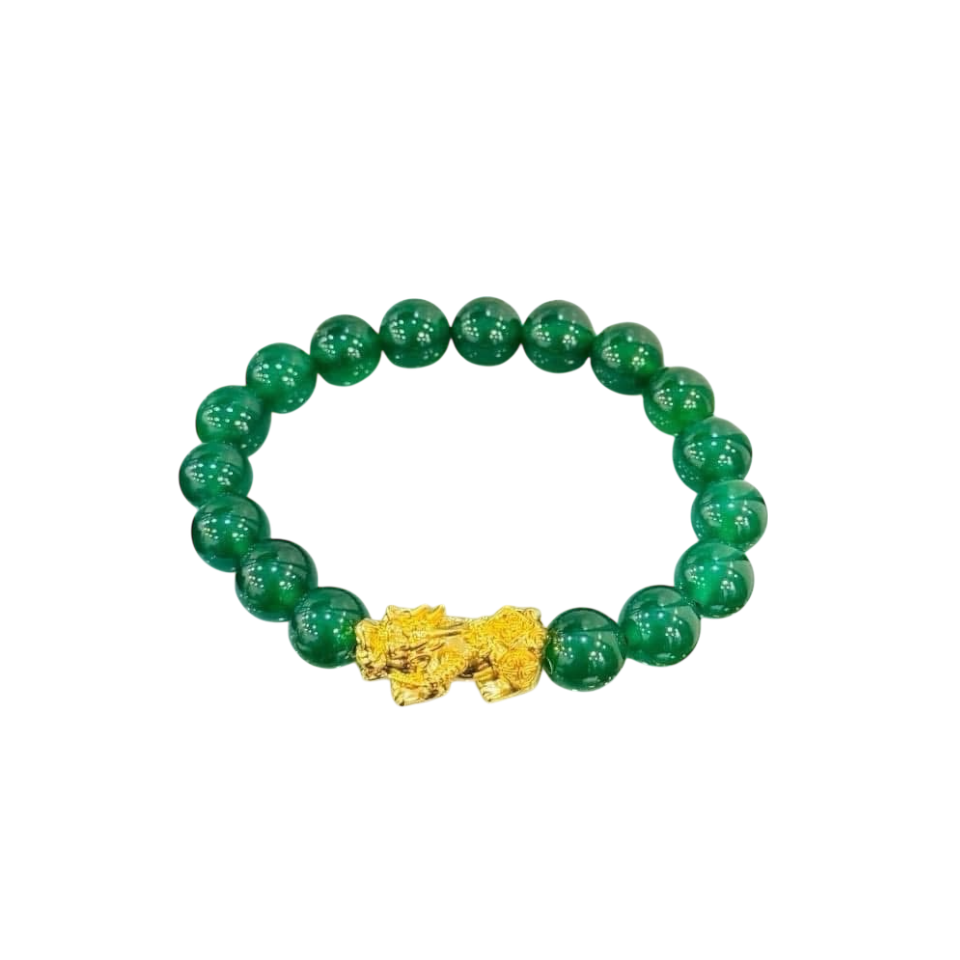 18K Gold Piyao Jade Charm Bracelet