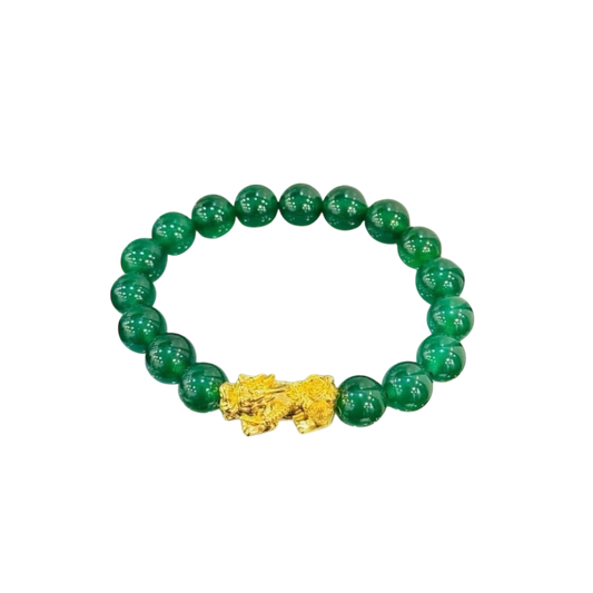 18K Gold Piyao Jade Charm Bracelet